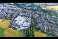 Vue aérienne de Travaux de construction dans les locaux de Kardex Remstar à Bellheim dans le département Rhénanie-Palatinat, Allemagne