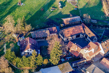 Vue aérienne de Moulin Schaidter à le quartier Schaidt in Wörth am Rhein dans le département Rhénanie-Palatinat, Allemagne