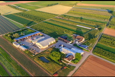 Jardin du fermier à Winden dans le département Rhénanie-Palatinat, Allemagne depuis l'avion
