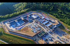 Chantier de construction du nouvel établissement pénitentiaire Rottweil à Rottweil dans le département Bade-Wurtemberg, Allemagne hors des airs