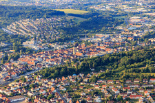 Vue aérienne de Centre-ville vu du nord à Balingen dans le département Bade-Wurtemberg, Allemagne