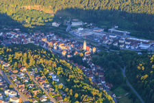 Vue aérienne de Vieille ville avec la collégiale Sainte-Croix à Horb am Neckar dans le département Bade-Wurtemberg, Allemagne