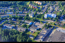 Vue aérienne de Zone industrielle Feldbergstraße avec Gebrüder Kieninger et swiss TAC GmbH Allemagne à le quartier Saint Georgen im Schwarzwald in St. Georgen im Schwarzwald dans le département Bade-Wurtemberg, Allemagne