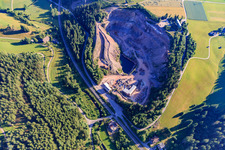 Vue aérienne de Carrière Villingen-Schwenningen de Hartsteinwerk Groppertal GmbH & Co. KG à le quartier Villingen in Villingen-Schwenningen dans le département Bade-Wurtemberg, Allemagne
