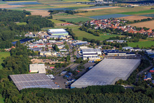 Chantier de construction du nouveau parc logistique de HANSAINVEST et DFI-Real-Estate Kandel après la démolition du marché OBI à le quartier Minderslachen in Kandel dans le département Rhénanie-Palatinat, Allemagne hors des airs