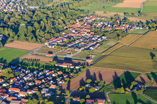 Vue aérienne de Développement de la nouvelle zone de développement Am Rosenberg et Im Niederfeld à le quartier Ingenheim in Billigheim-Ingenheim dans le département Rhénanie-Palatinat, Allemagne