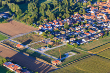 Vue aérienne de Développement de la nouvelle zone de développement Am Rosenberg et Im Niederfeld à le quartier Ingenheim in Billigheim-Ingenheim dans le département Rhénanie-Palatinat, Allemagne