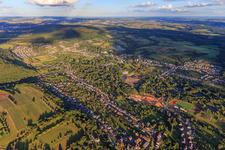 Vue aérienne de Du nord-est à le quartier Piesbach in Nalbach dans le département Sarre, Allemagne