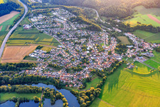 Vue aérienne de De l'est à le quartier Schwemlingen in Merzig dans le département Sarre, Allemagne