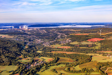 Vue aérienne de De l'est à le quartier Hüttersdorf in Schmelz dans le département Sarre, Allemagne