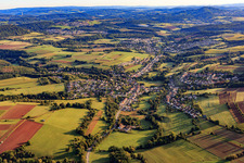 Vue aérienne de Du nord-ouest à le quartier Bubach-Calmesweiler in Eppelborn dans le département Sarre, Allemagne
