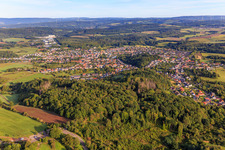 Vue aérienne de Du sud à le quartier Theley in Tholey dans le département Sarre, Allemagne