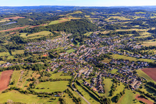 Vue aérienne de Du sud-ouest à le quartier Limbach in Schmelz dans le département Sarre, Allemagne