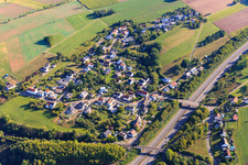 Vue aérienne de Du sud à le quartier Kirschhof in Heusweiler dans le département Sarre, Allemagne