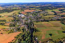 Vue aérienne de Du sud à le quartier Eiweiler in Heusweiler dans le département Sarre, Allemagne