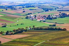 Vue aérienne de Du nord-est à le quartier Deutschhof in Kapellen-Drusweiler dans le département Rhénanie-Palatinat, Allemagne