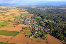 Vue aérienne de De l'ouest à Niederrœdern dans le département Bas Rhin, France