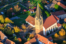 Photographie aérienne de Église Saint-Martin à Steinweiler dans le département Rhénanie-Palatinat, Allemagne
