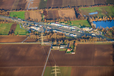 Vue aérienne de Aire de repos de Dannstadt sur l'autoroute A61 à Schifferstadt dans le département Rhénanie-Palatinat, Allemagne