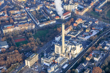 Vue aérienne de GML – Gemeinschafts-Müllheizkraftwerk Ludwigshafen GmbH à le quartier Hemshof in Ludwigshafen am Rhein dans le département Rhénanie-Palatinat, Allemagne