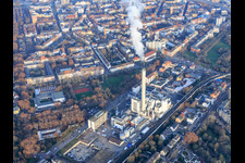 Vue aérienne de GML – Gemeinschafts-Müllheizkraftwerk Ludwigshafen GmbH à le quartier Hemshof in Ludwigshafen am Rhein dans le département Rhénanie-Palatinat, Allemagne