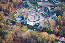 Vue aérienne de Wickieland à Plopsaland Allemagne à Haßloch dans le département Rhénanie-Palatinat, Allemagne