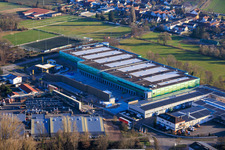 Vue aérienne de Construction d'un nouveau parc logistique par HANSAINVEST et DFI-Real-Estate Kandel pour FRISCHEPLATTFORM SÜDWEST de Gemüsering Stuttgart GmbH à Wörth am Rhein dans le département Rhénanie-Palatinat, Allemagne
