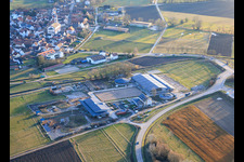 Vue aérienne de Erlenhof Neupotz à Leimersheim dans le département Rhénanie-Palatinat, Allemagne