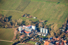 Vue aérienne de Moulin Bischoff à le quartier Appenhofen in Billigheim-Ingenheim dans le département Rhénanie-Palatinat, Allemagne