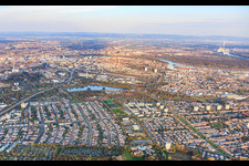 De l'ouest à le quartier Gartenstadt in Ludwigshafen am Rhein dans le département Rhénanie-Palatinat, Allemagne