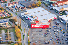 Parc industriel du sud avec Edeka Stiegler et BÖ Shoes & Fashion à Mutterstadt dans le département Rhénanie-Palatinat, Allemagne