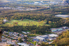 Rangées de pierres tombales et parc au cimetière militaire américain et site commémoratif de Saint-Avold à le quartier Forêts de Zang et du Steinberg in Saint-Avold dans le département Moselle, France