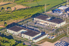 Poste de transformation à courant continu de TransnetBW GmbH à Philippsburg dans le département Bade-Wurtemberg, Allemagne