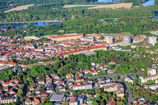 La vieille ville de Germersheim vue de l'ouest à Germersheim dans le département Rhénanie-Palatinat, Allemagne