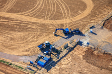 Parc industriel D12 avec chantier de construction d'une centrale géothermique et d'un poste de transformation par Vulcan à Landau in der Pfalz dans le département Rhénanie-Palatinat, Allemagne