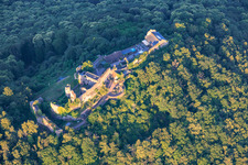 Ruines du château de Madenburg vues de l'ouest à Eschbach dans le département Rhénanie-Palatinat, Allemagne