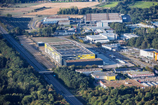 Entrepôt central d'EDEKA Südwest Rastatt sur l'autoroute A5 à le quartier Rauental in Rastatt dans le département Bade-Wurtemberg, Allemagne