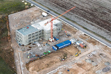 Chantier du nouveau campus de X2E pour les bâtiments administratifs et de production à Rohrbach dans le département Rhénanie-Palatinat, Allemagne