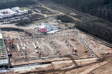 Photographie aérienne de Nouveau chantier dans la zone industrielle de Horst pour Friedrich random GmbH & Co. KG Société de transport internationale dans la zone industrielle de Horst à le quartier Minderslachen in Kandel dans le département Rhénanie-Palatinat, Allemagne