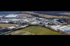 Zone industrielle de Horst à le quartier Minderslachen in Kandel dans le département Rhénanie-Palatinat, Allemagne depuis l'avion