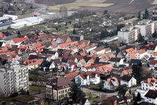 Vue aérienne de Rheinstraße à Kandel dans le département Rhénanie-Palatinat, Allemagne