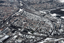Vue oblique de Quartier Beiertheim-Bulach in Karlsruhe dans le département Bade-Wurtemberg, Allemagne