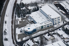 Ittersbach, zone industrielle à le quartier Im Stockmädle in Karlsbad dans le département Bade-Wurtemberg, Allemagne vue du ciel