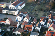 Pompiers, salle de sport à Minfeld dans le département Rhénanie-Palatinat, Allemagne d'en haut