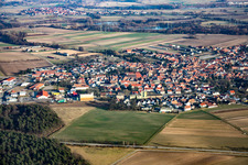 Vue aérienne de De l'ouest à Rheinzabern dans le département Rhénanie-Palatinat, Allemagne