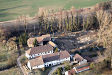 Vue aérienne de Aussiedlerhof Am Mühlgraben à Rülzheim dans le département Rhénanie-Palatinat, Allemagne