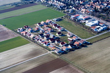 Vue aérienne de Nouvelle zone de développement Brotäcker vue du sud à Steinweiler dans le département Rhénanie-Palatinat, Allemagne