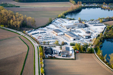 Vue aérienne de Étang de carrière à Leimersheim dans le département Rhénanie-Palatinat, Allemagne