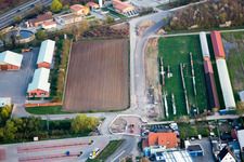 Vue aérienne de Station d'épuration et dépôt d'entretien des autoroutes à Kandel dans le département Rhénanie-Palatinat, Allemagne