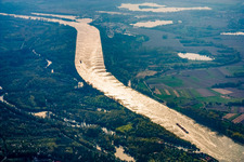Vue aérienne de Rhin au sud à Au am Rhein dans le département Bade-Wurtemberg, Allemagne